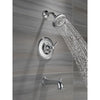 Delta Linden Collection Chrome Finish Monitor 14 Series Contemporary Shower Faucet, Control, and Tub Spout Includes Trim Kit Rough Valve without Stops D2373V