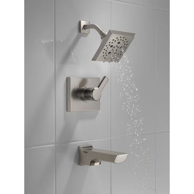 Delta Pivotal Stainless Steel Finish Monitor 14 Series H2Okinetic Tub and Shower Combination Faucet Trim Kit (Requires Valve) DT14499SS