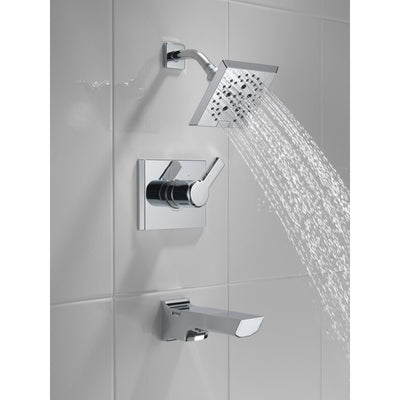 Delta Pivotal Chrome Finish Monitor 14 Series H2Okinetic Tub and Shower Combination Faucet Trim Kit (Requires Valve) DT14499
