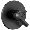 Delta Trinsic Collection Matte Black Shower Faucet Valve Only Trim with Separate Pressure and Temperature Control Includes Rough Valve with Stops D2356V