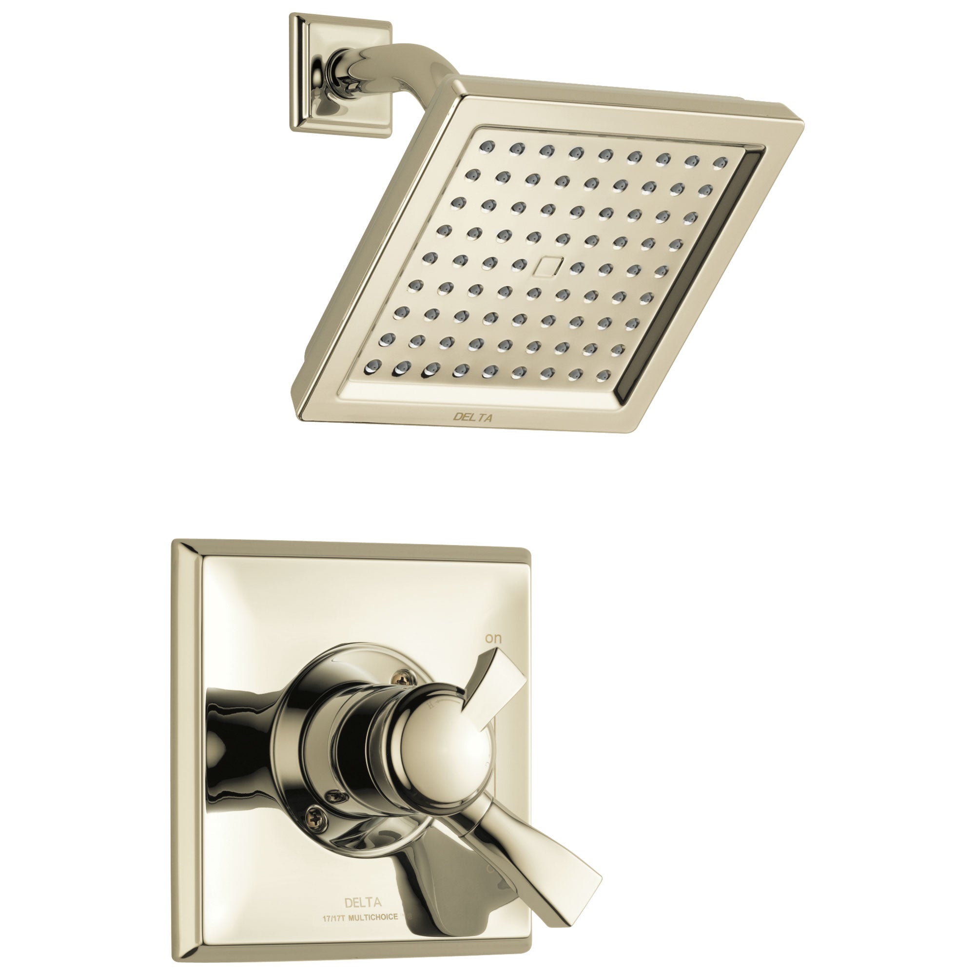 Delta Dryden Polished Nickel Finish Monitor 17 Series Water Efficient Shower only Faucet Includes Handles, Cartridge, and Valve without Stops D3389V