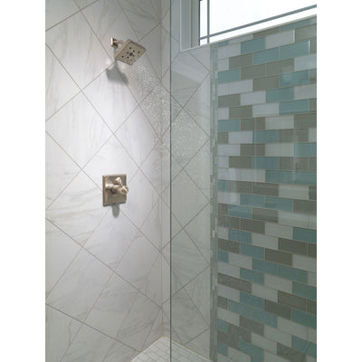 Delta Dryden Collection Stainless Steel Finish Shower Faucet with Temp / Pressure Control Double Handle Includes Rough Valve with Stops D2342V