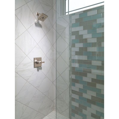 Delta Dryden Collection Stainless Steel Finish Shower Faucet with Temp / Pressure Control Double Handle Trim (Rough Valve Required) DT17251SPH2O