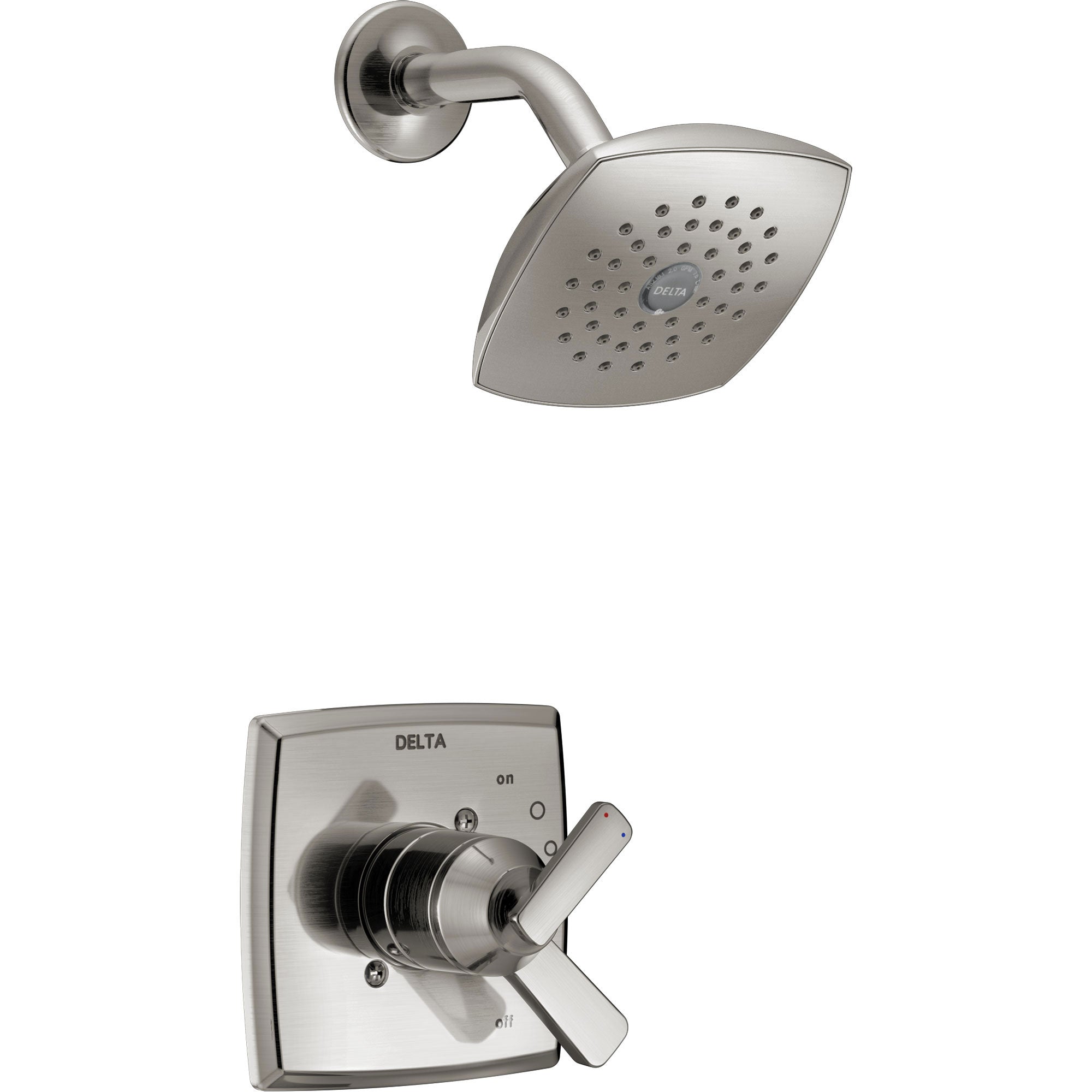 Delta Ashlyn Stainless Steel Finish Monitor 17 Series Shower Only Faucet with Dual Temperature and Pressure Control INCLUDES Rough-in Valve D1134V