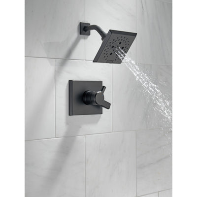 Delta Pivotal Matte Black Finish Monitor 17 Series H2Okinetic Shower only Faucet Trim Kit (Requires Valve) DT17299BL
