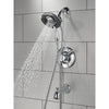 Delta Linden Collection Chrome Dual Temp and Pressure Control Tub and Shower with 2-in-1 Hand Shower / Showerhead Combo Includes Rough Valve with Stops D2292V