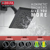 Delta Pivotal Matte Black Finish H2Okinetic Tub and Shower Combination Faucet Includes 17 Series Cartridge, Handles, and Valve without Stops D3325V
