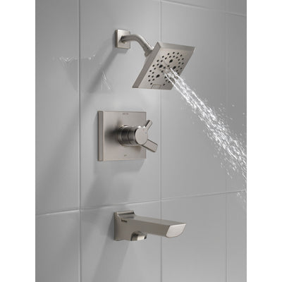 Delta Pivotal Stainless Steel Finish Monitor 17 Series H2Okinetic Tub and Shower Combination Faucet Trim Kit (Requires Valve) DT17499SS