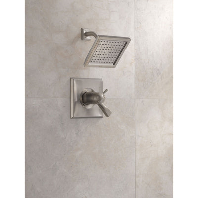 Delta Dryden Collection Stainless Steel Finish 1.75 GPM Thermostatic Dual Temp / Pressure Control Shower only Faucet Includes Rough-in Valve without Stops D2261V