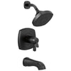 Delta Stryke Matte Black Finish 17T Thermostatic Tub and Shower Faucet Combination Trim Kit (Requires Valve) DT17T476BL