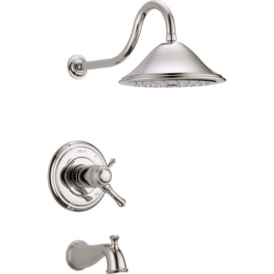Delta Cassidy Polished Nickel Thermostatic Large Tub & Shower with Valve D547V