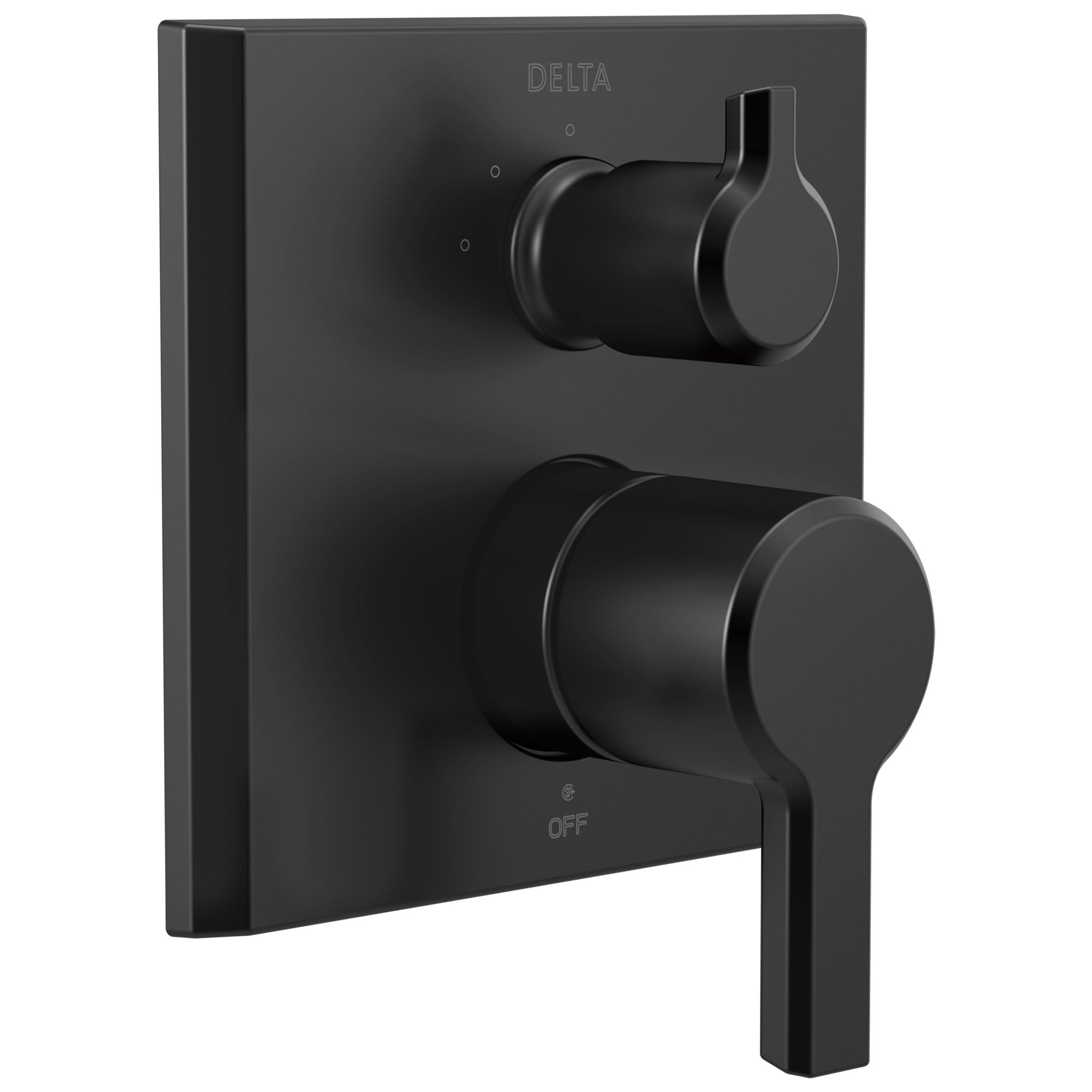 Delta Pivotal Matte Black Finish 14 Series Shower Faucet System Control with 3-Setting Integrated Diverter Includes Valve and Handles D3190V