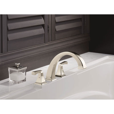 Delta Dryden 2-Handle Deck-Mount Roman Tub Faucet Trim Kit in Polished Nickel (Valve Not Included) 702336