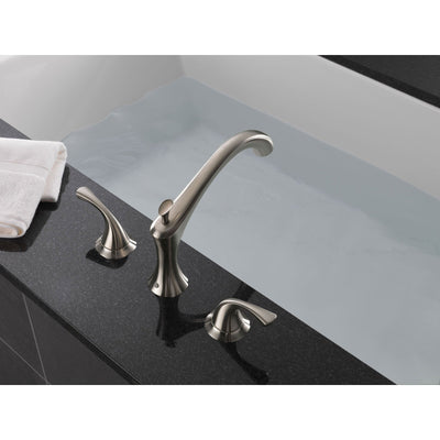 Delta Addison Widespread Stainless Steel Finish Roman Tub Faucet w/ Valve D922V
