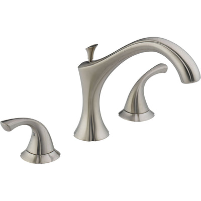 Delta Addison Widespread Stainless Steel Finish Roman Tub Faucet w/ Valve D922V