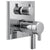 Delta Pivotal Chrome Finish Thermostatic 17T Shower System Control with 6-Setting Integrated Diverter Includes Rough Valve and Handles D3657V