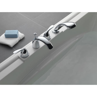 Delta Classic Ledge-Mount Chrome Roman Tub Faucet with Hand Shower Trim 586333