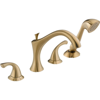 Delta Addison Champagne Bronze Roman Tub Faucet with Hand Shower and Valve D883V