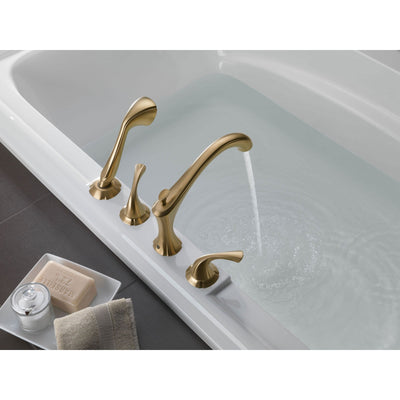 Delta Addison Champagne Bronze Roman Tub Faucet with Hand Shower and Valve D883V