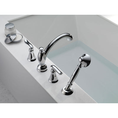 Delta Linden Deck-Mount Roman Tub Faucet with Handshower in Chrome 555627