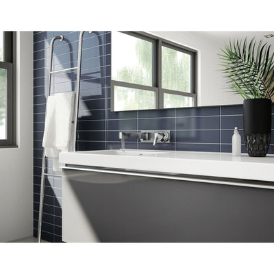 Delta Zura Collection Chrome Finish Single Handle Modern Wall Mount Lavatory Bathroom Faucet INCLUDES Rough-in Valve D1898V