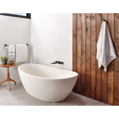 Delta Pivotal Matte Black Finish Modern Two Handle Wall Mounted Tub Filler Faucet Includes Rough-in Valve D3007V