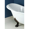 72" Large Cast Iron Double Slipper Clawfoot Bathtub with Oil Rubbed Bronze Feet