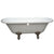 67" Double Ended White Acrylic Clawfoot Tub with Satin Nickel Lion Feet