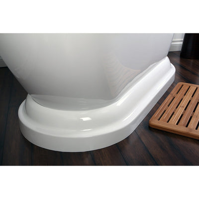69" Contemporary Pedestal White Double Slipper Acrylic Freestanding Bath Tub