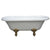 67" Double Ended Acrylic Freestanding Clawfoot Tub w/ Polished Brass Lion Feet
