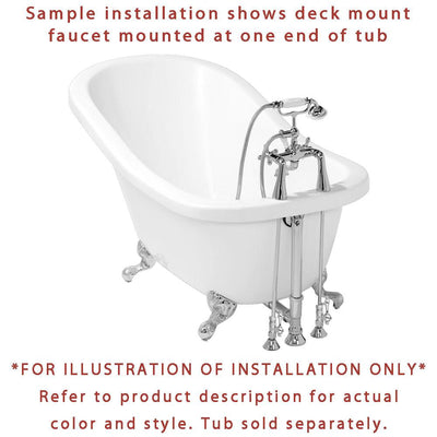 Polished Brass Deck Mount Clawfoot Tub Faucet Package w Drain Supplies Stops CC1152T2system
