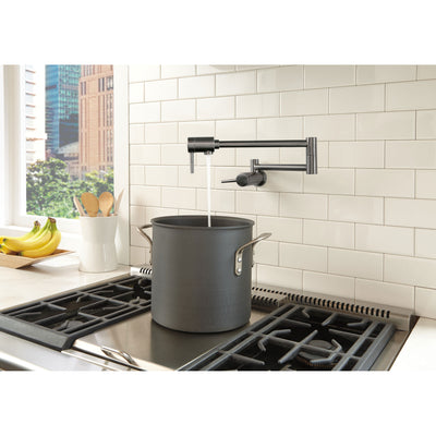 Delta Contemporary Black Stainless Steel Finish Contemporary Wall Mount Pot Filler Faucet D1165LFKS