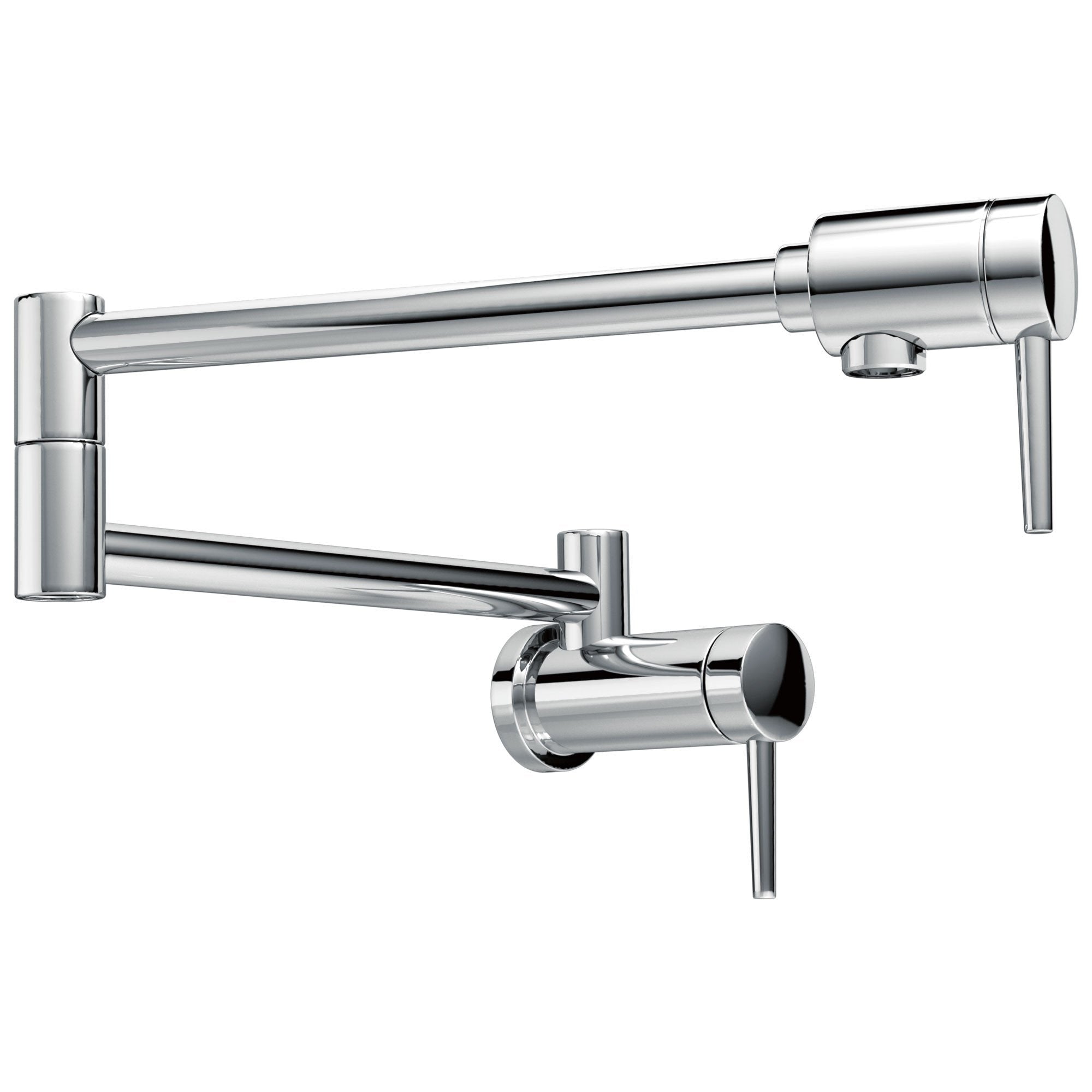 Delta Chrome Finish Contemporary Modern Style Wall Mounted 4 GPM High-Flow Double Articulated Pot Filler Faucet 732774
