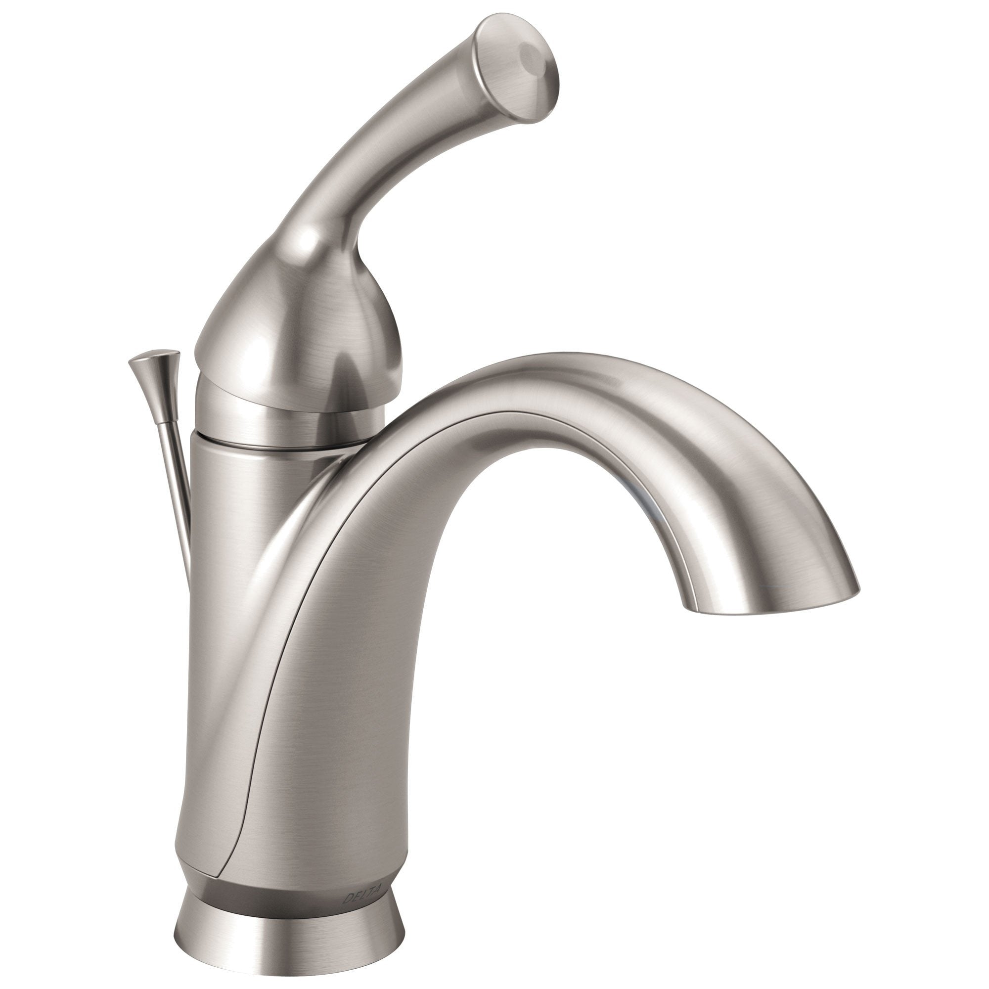 Delta Haywood Collection Stainless Steel Finish Single Handle One Hole Centerset Lavatory Faucet Includes Deck Plate for 3-Hole Installation 722474