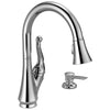 Delta Talbott Collection Chrome Finish Single Handle 2-Hole Pull-Down Spray Kitchen Sink Faucet with Soap Dispenser D16968SDDST