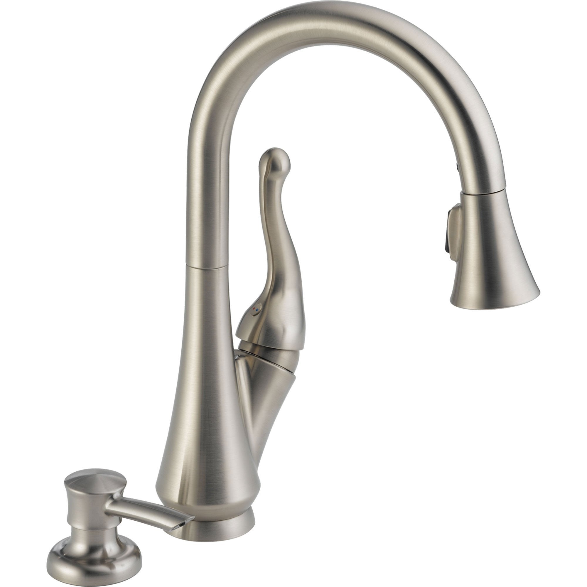 Delta 1 Handle Pull-Down Kitchen Faucet w/Soap Dispenser in Stainless 571015