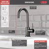 Delta Trinsic Black Stainless Steel Finish Contemporary True Bar Limited Swivel Single Hole Faucet D1959LFKS