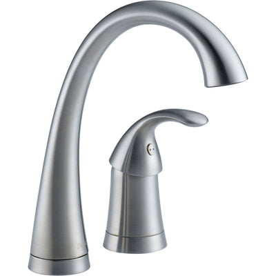 Delta Arctic Stainless Finish Pilar Collection Single Handle Pull Down Kitchen Faucet with Touch2O Technology and Bar / Prep Faucet Package D029CR