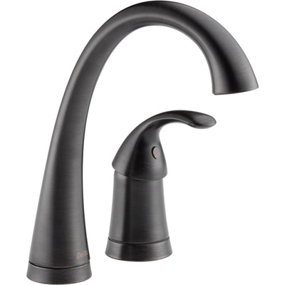 Delta Venetian Bronze Finish Pilar Modern Single Handle Kitchen Faucet with Side Spray and Single Handle Bar / Prep Sink Faucet Package D068CR