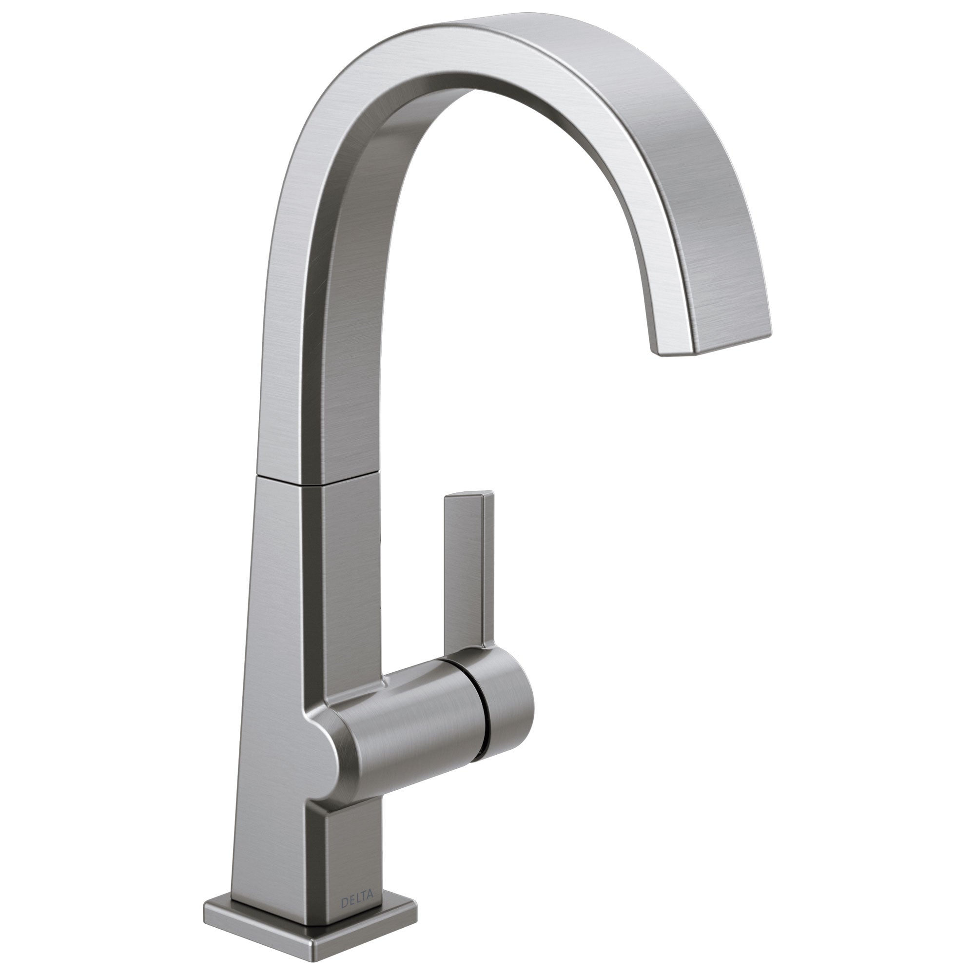Delta Pivotal Arctic Stainless Steel Finish Single Handle Bar Prep Sink Faucet D1993LFAR
