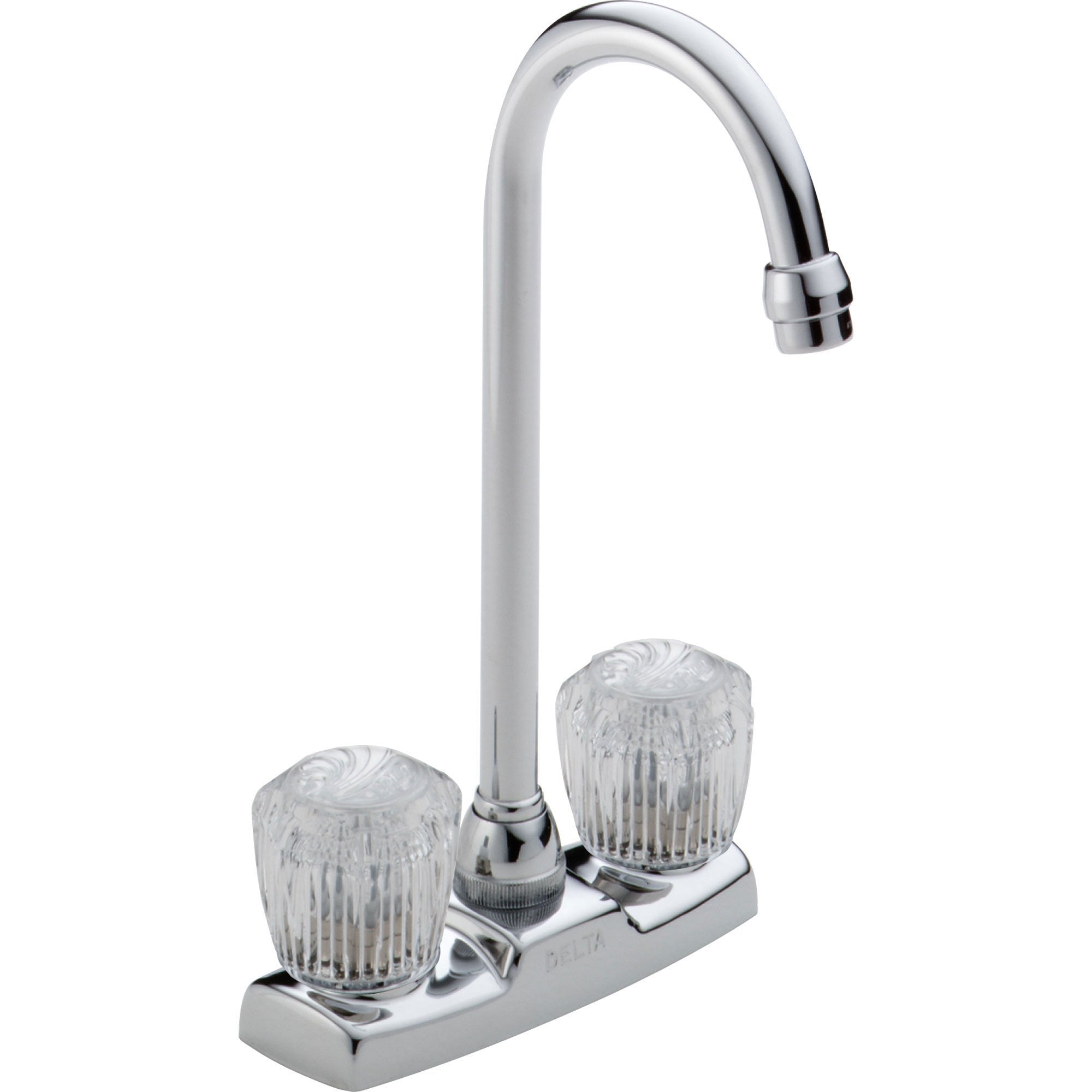 Delta Gooseneck Spout Two Handle Knob Chrome Bar / Prep Sink Faucet 555811