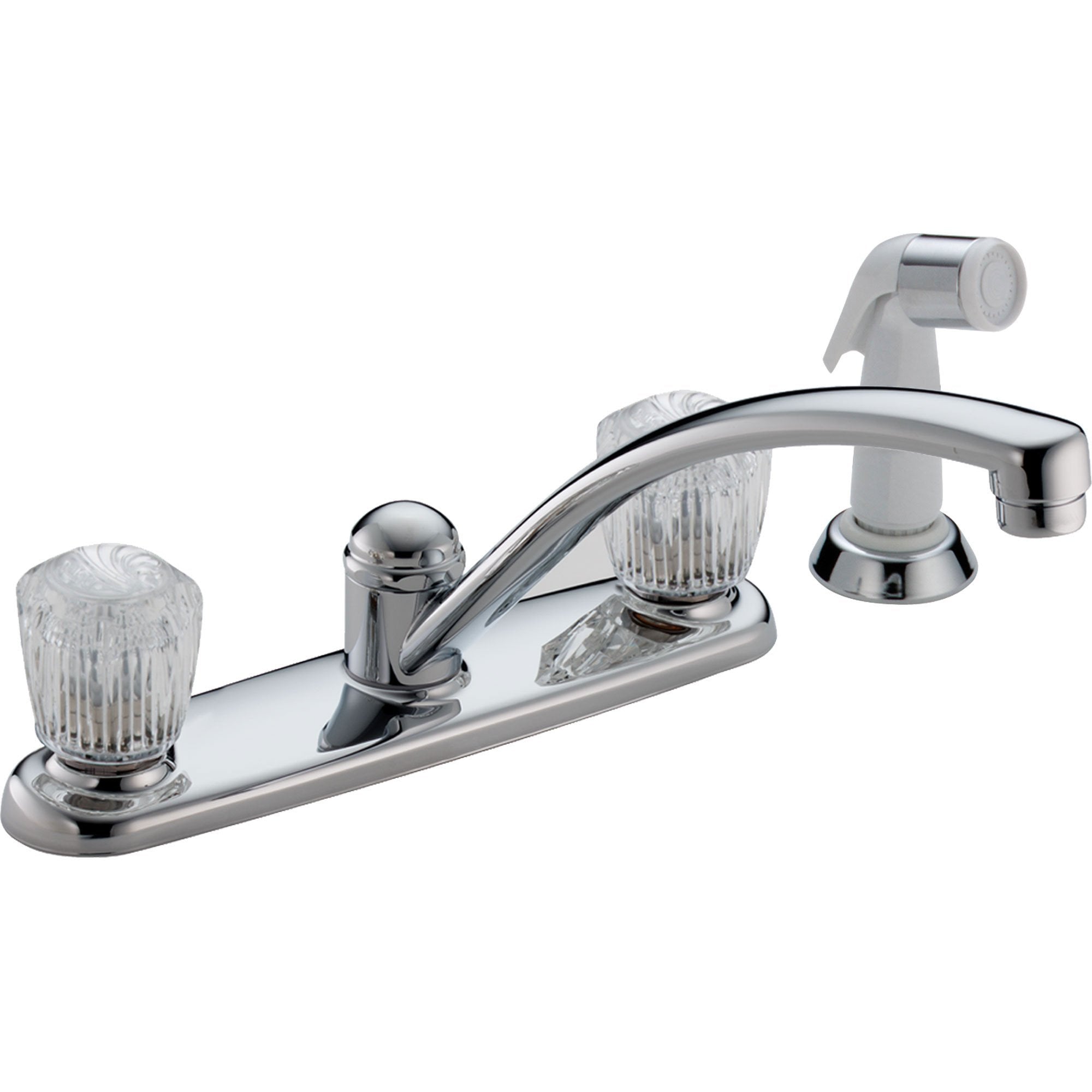 Delta Classic 2-Handle Side Sprayer Kitchen Faucet with Knob in Chrome 474524