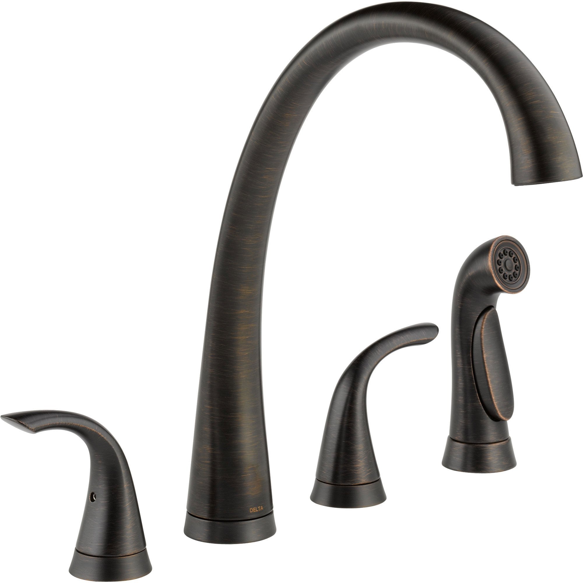 Delta Venetian Bronze High Arch Spout Widespread Kitchen Faucet w/ Spray 555819