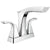 Delta Tesla Collection Chrome Finish Two Handle Modern Centerset Bathroom Lavy Faucet with Metal Pop-Up Drain 714274