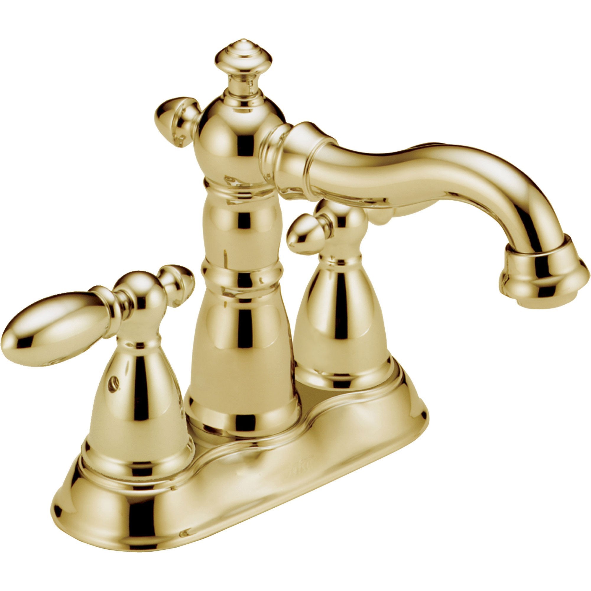 Delta Victorian 4" Centerset Polished Brass High Arc Bathroom Faucet 614855