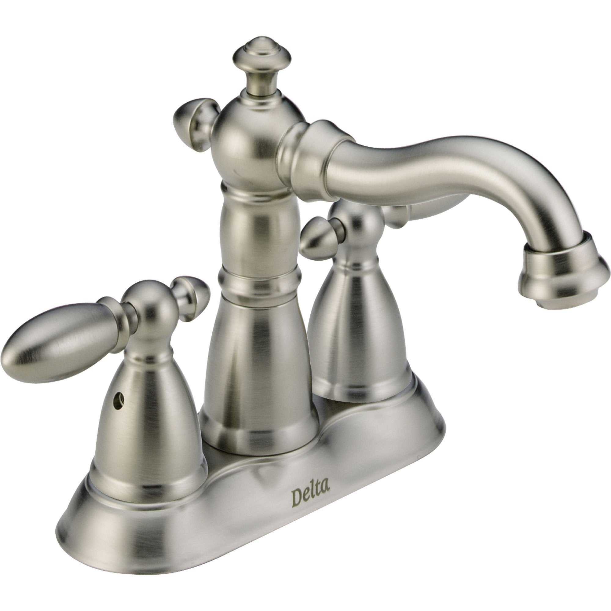 Delta Victorian 4" Centerset Stainless Finish High Arc Bathroom Faucet 614858