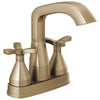 Delta Stryke Champagne Bronze Finish Centerset Bathroom Faucet with Matching Drain and Cross Handles D257766CZMPUDST