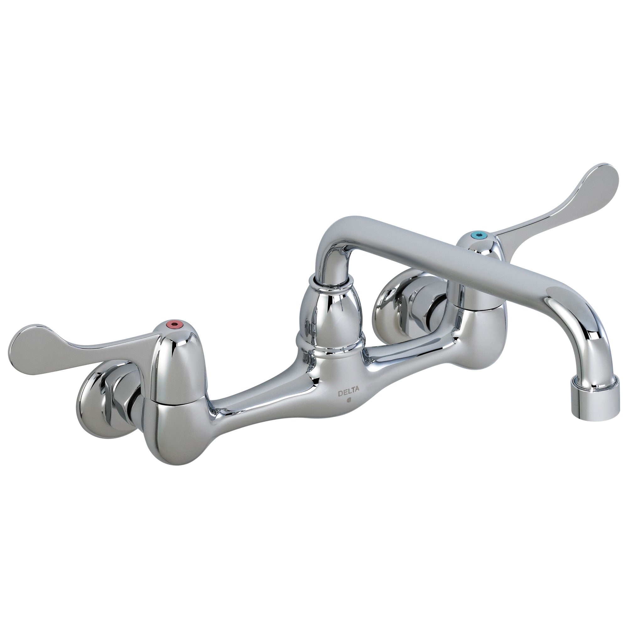 Delta Commercial Chrome Finish Two Handle 8" Wall Mount Service Sink Faucet D28P4402LF
