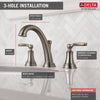 Delta Woodhurst Stainless Steel Finish Bathroom Sink Faucet Includes Matching Drain and Lever Handles D3532LFSSMPU