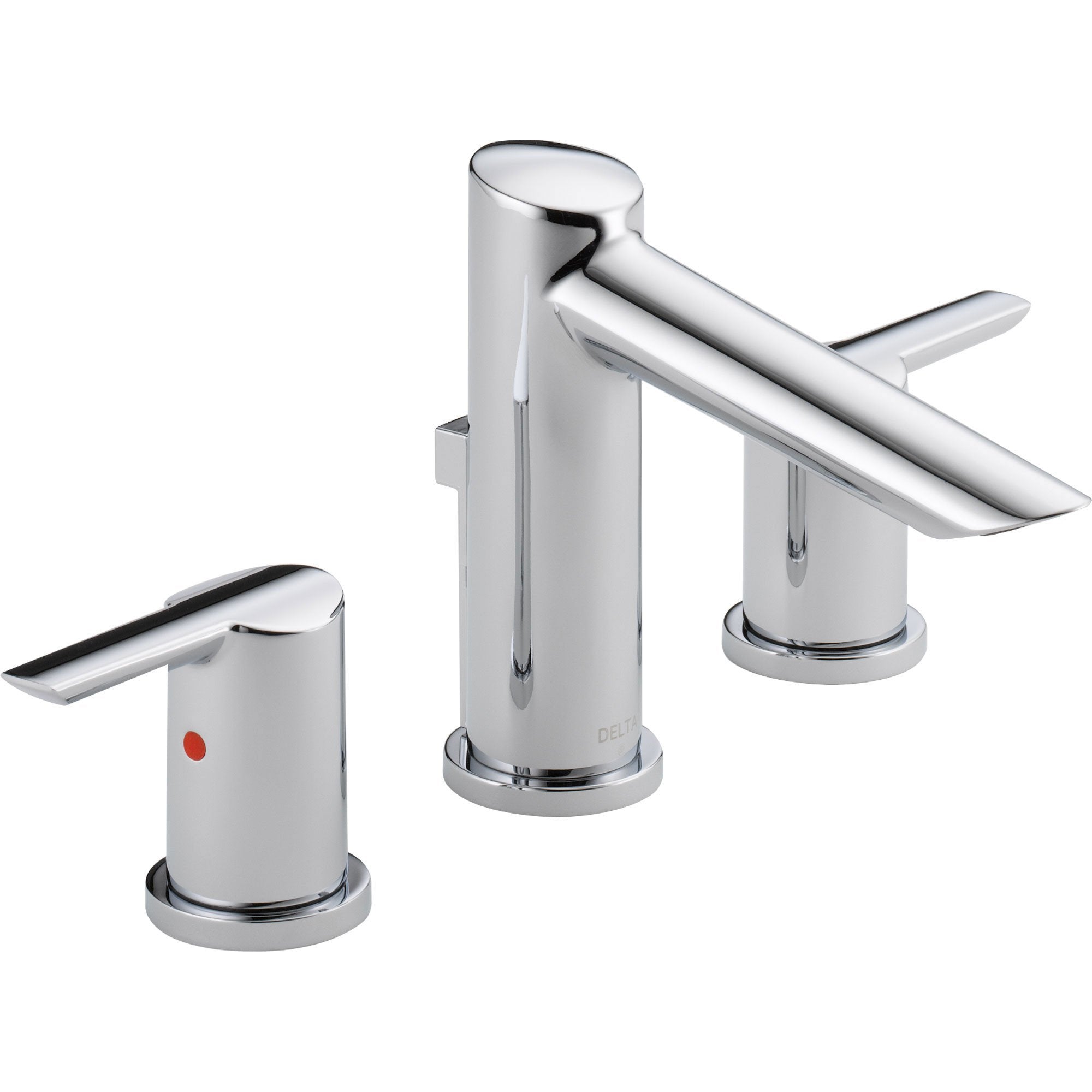 Delta Compel Modern Chrome Finish Widespread High Arc Bathroom Faucet 584023